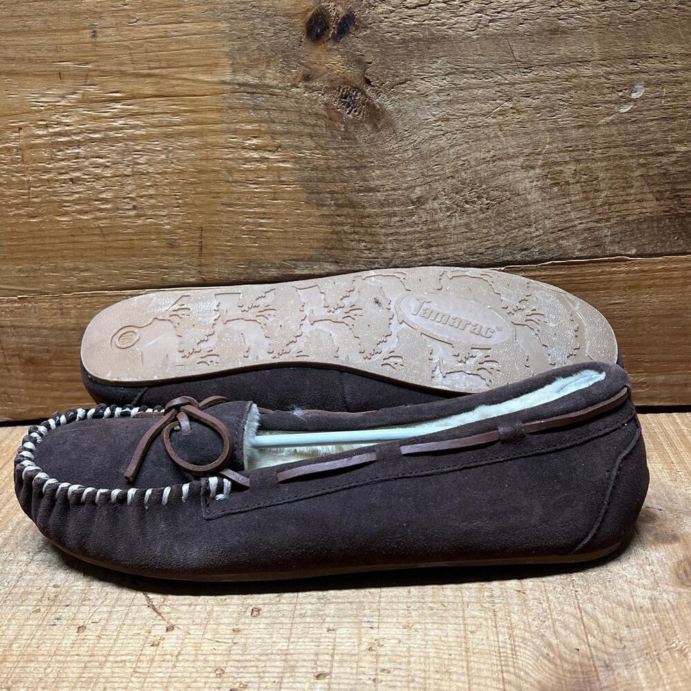 Women's Tamarac by Slippers International •Molly• Red Suede Leather Fleece-lined